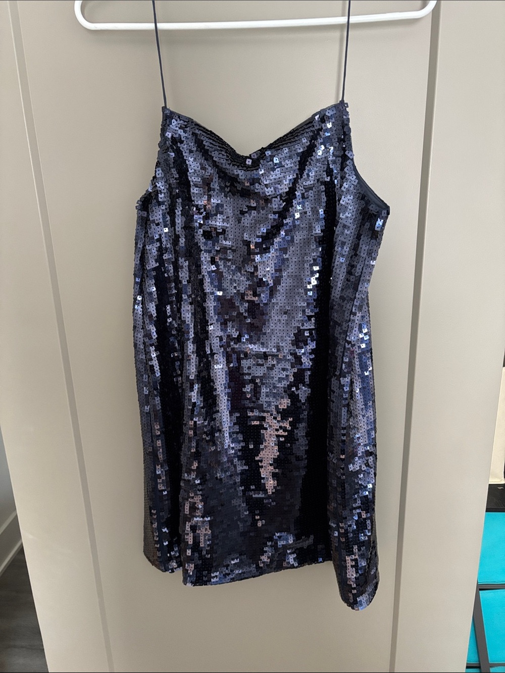 H&M Navy Sequin Slip Dress